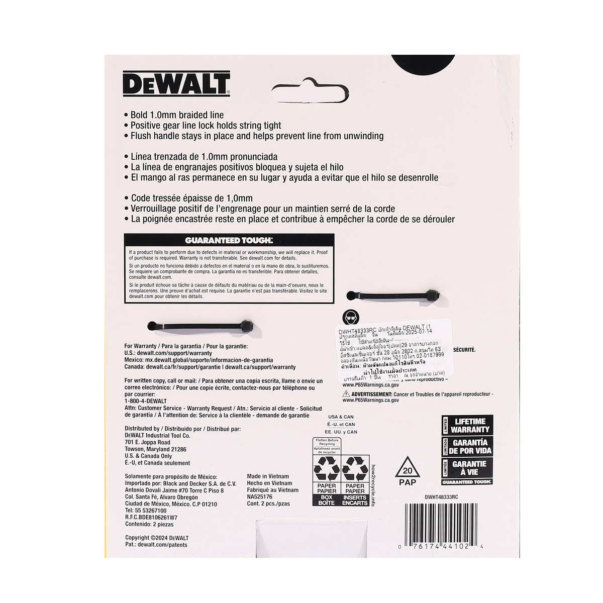 บักเต้าตีเส้น100 ฟุต+ผงชอลก์สีแดง DEWALT รุ่น DWHT48333RC รูปที่ 3