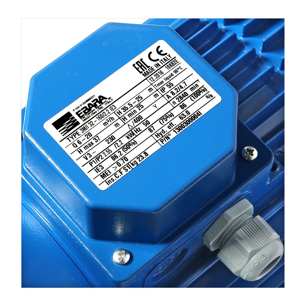 ปั๊มสแตนเลส - 3สาย EBARA รุ่น 3M 32-160/2.2 รูปที่ 4