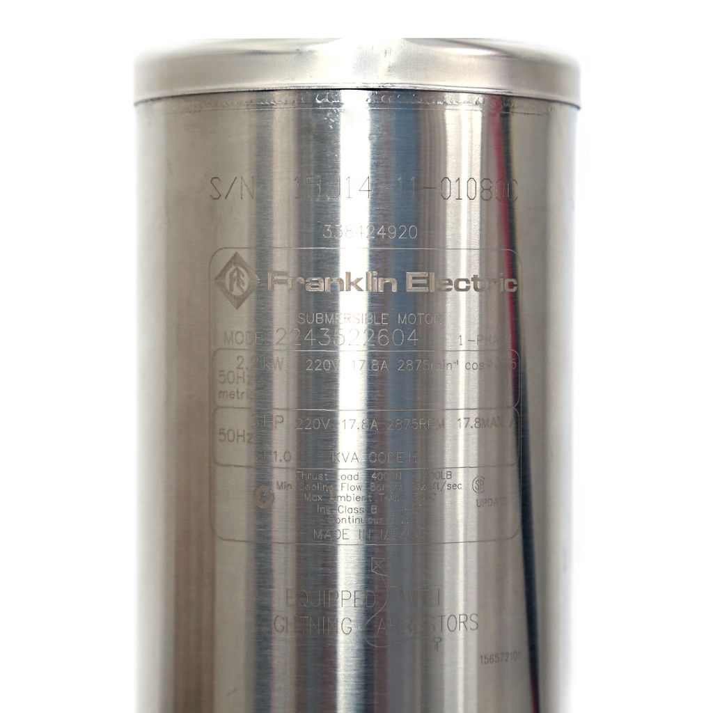 มอเตอร์ 4" 3HP 1 เฟส 220V พร้อมสายไฟ100" FRANKLIN ราคา ฿18,360