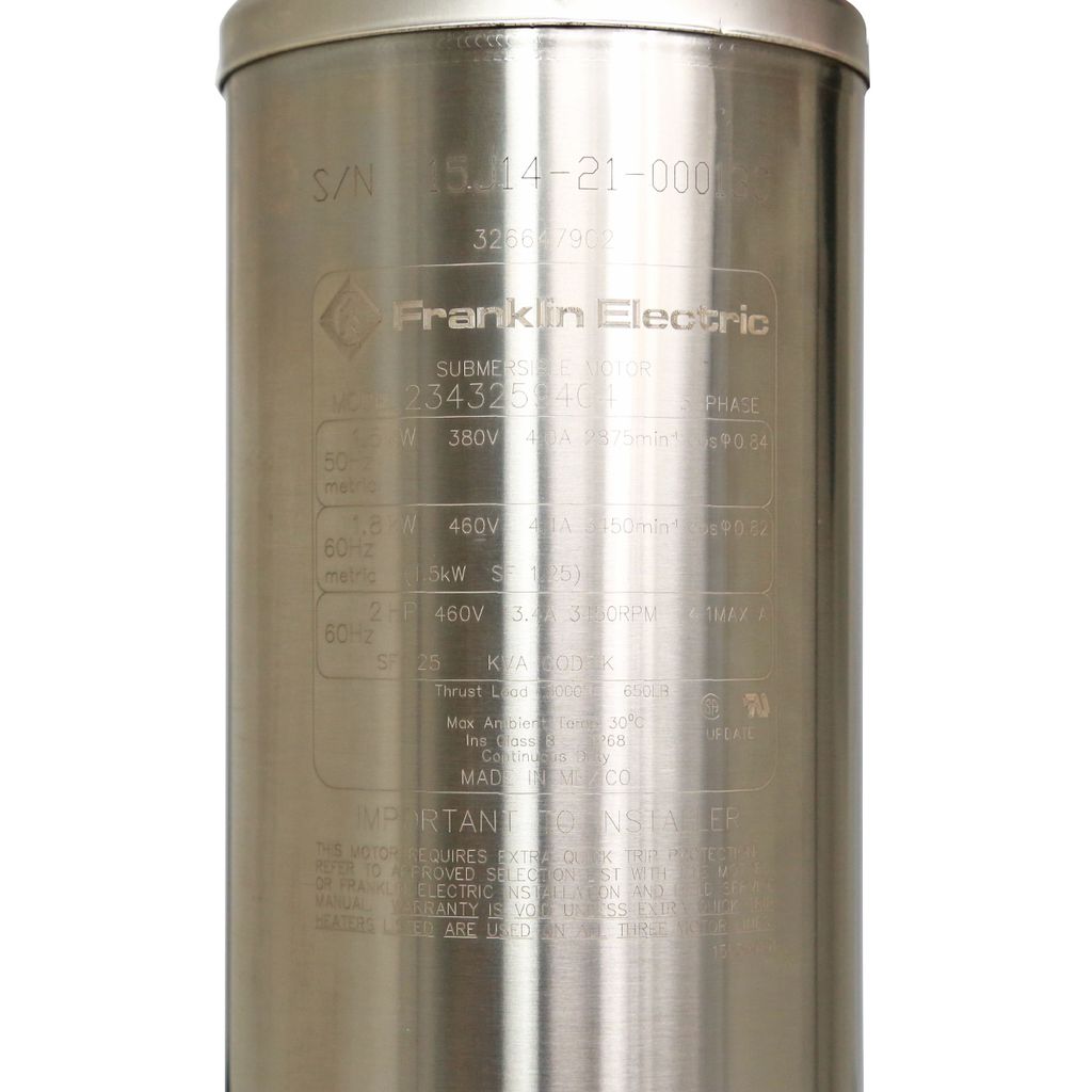 มอเตอร์ 4" 2 HP 3เฟส 380V พร้อมสายไฟ 48" FRANKLIN ราคา ฿13,080