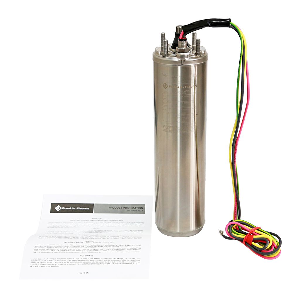 มอเตอร์ 4" 2 HP 3เฟส 380V พร้อมสายไฟ 48" FRANKLIN รูปที่ 4