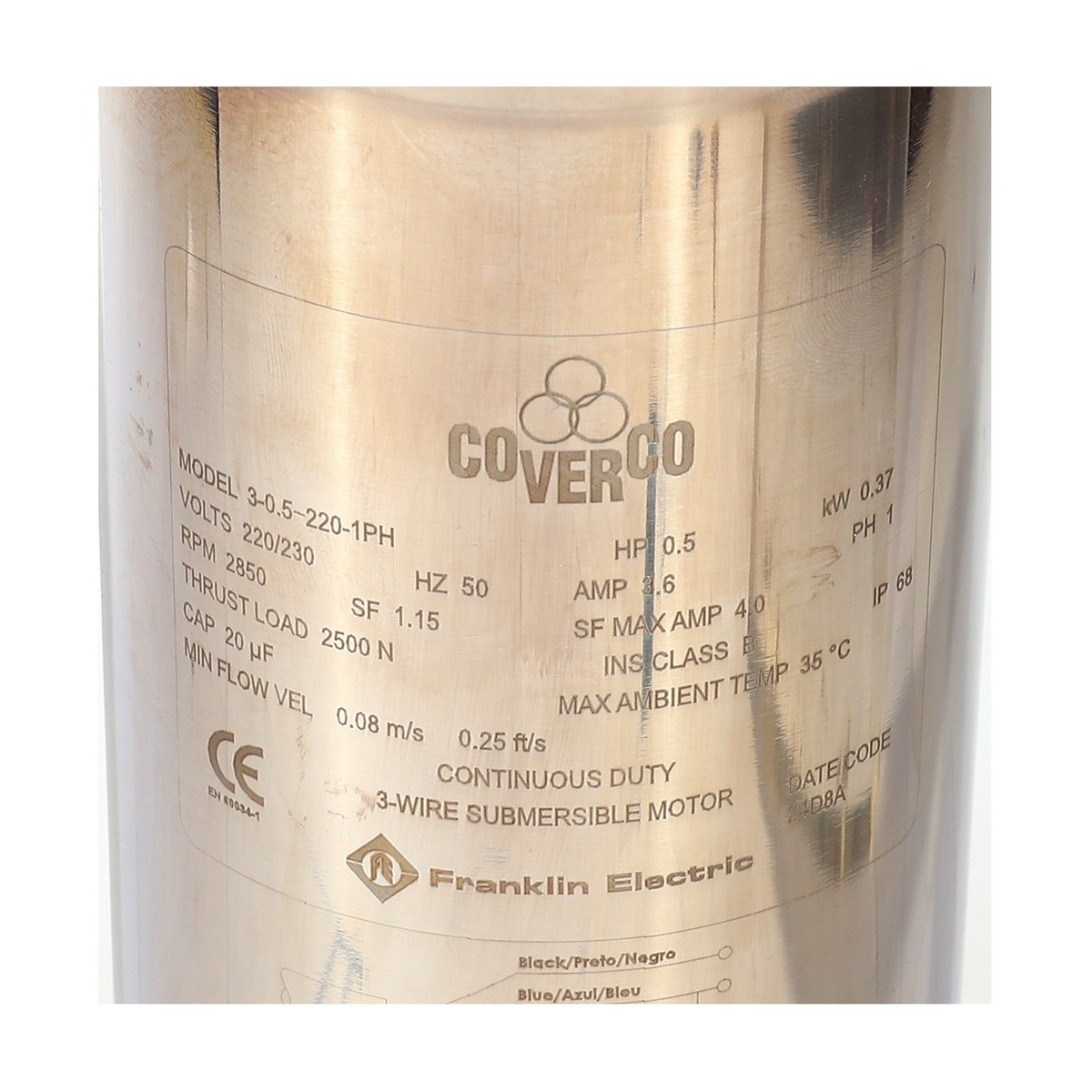 ปั๊มและมอเตอร์ 3" 3ADE2-14/05M 0.5HP FRANKLIN COVERCO รูปที่ 4