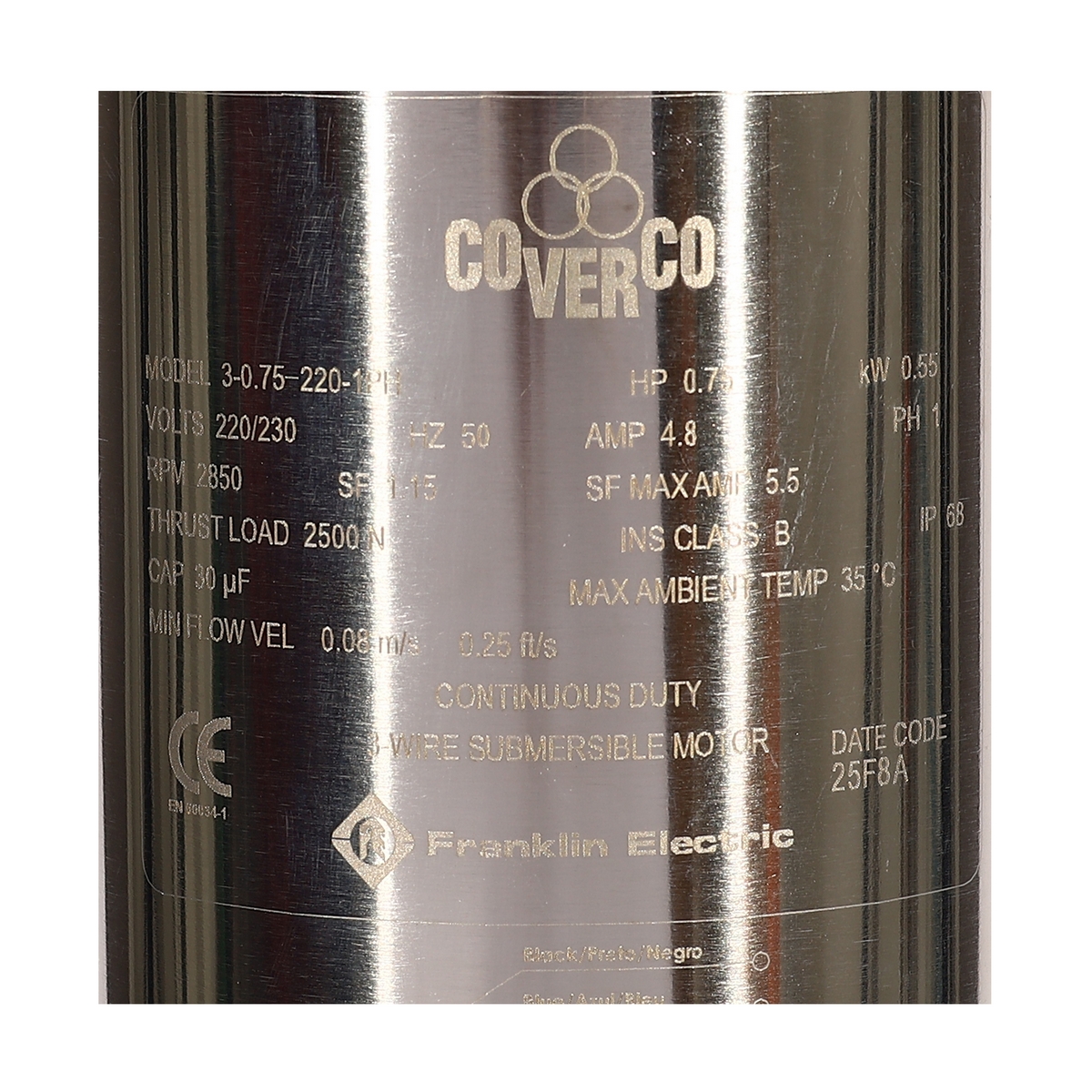 ปั๊มและมอเตอร์ 3" 3ADE3-16/07M0.75HP FRANKLIN COVERCO รูปที่ 4