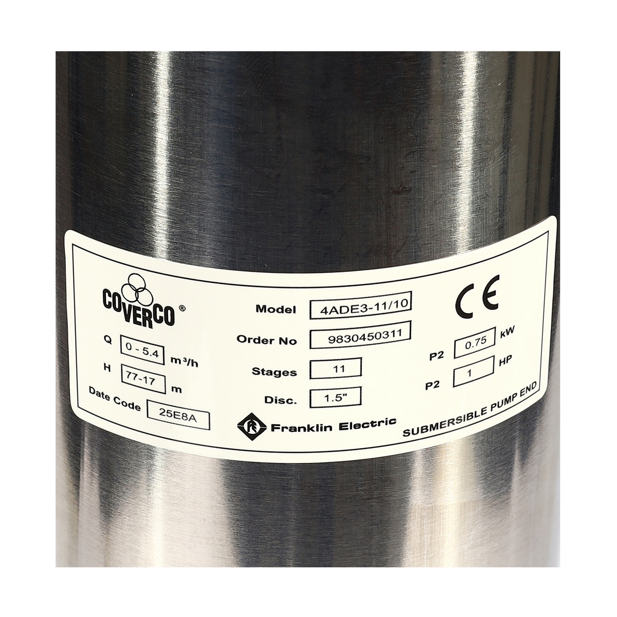 เฉพาะปั๊มบาดาล 4" 4ADE3-11/10 1HP FRANKLIN COVERCO รูปที่ 5