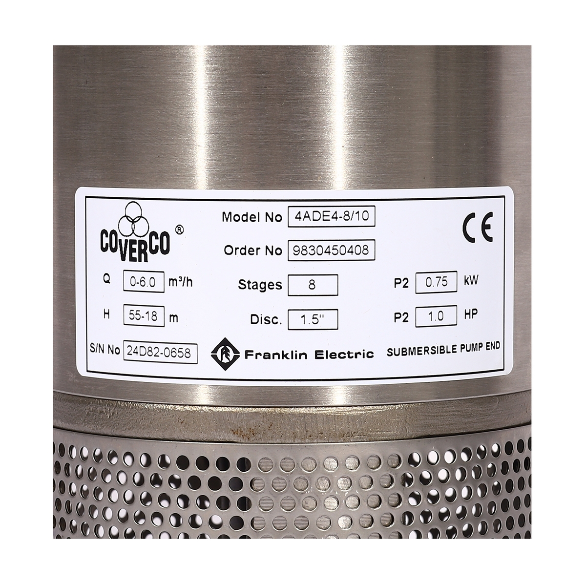 เฉพาะปั๊มบาดาล 4" 4ADE4-8/10 1 HP FRANKLIN COVERCO รูปที่ 5