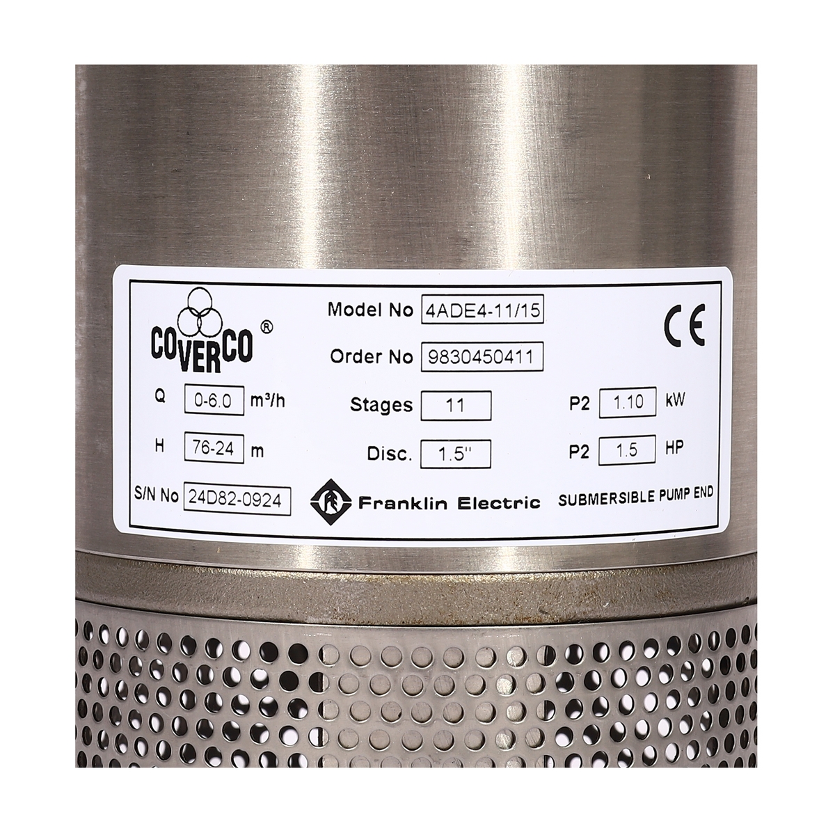 เฉพาะปั๊มบาดาล 4" 4ADE4-11/15 1.5 HP FRANKLIN COVERCO รูปที่ 5