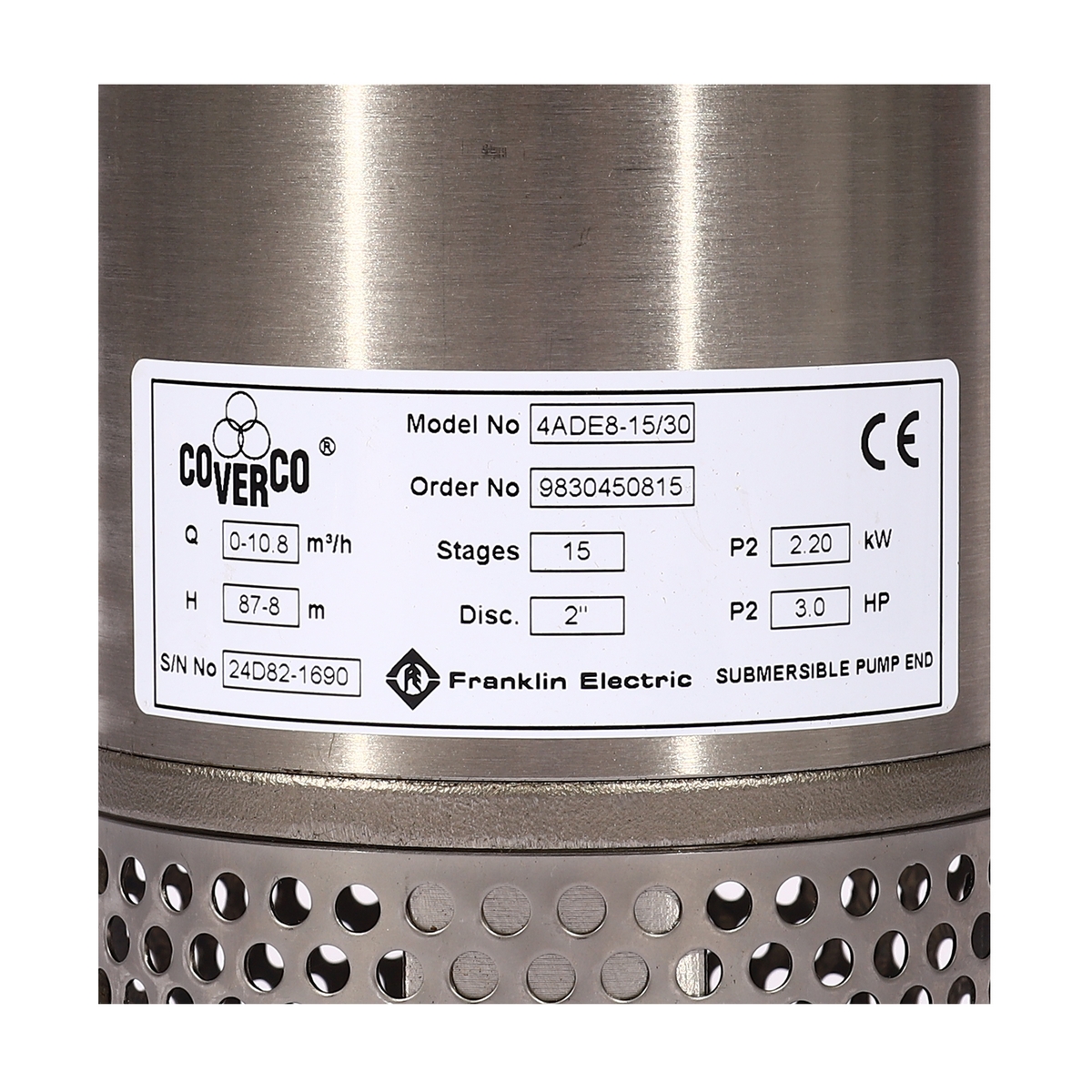 เฉพาะปั๊มบาดาล 4" 4ADE8-15/30 3 HP FRANKLIN COVERCO รูปที่ 5