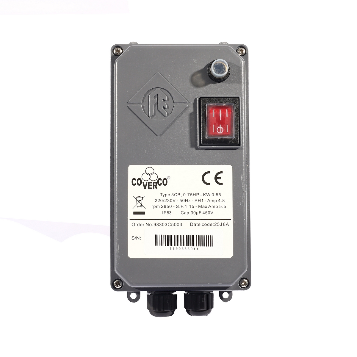 กล่องคอนโทรล 3CB 0.75 HP 220V. FRANKLIN COVERCO รูปที่ 3