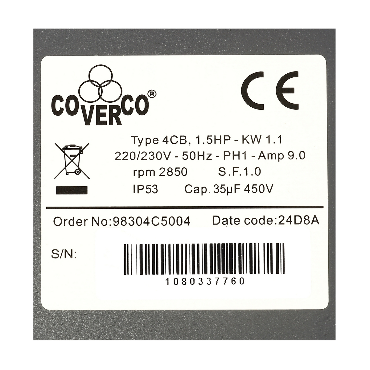 กล่องคอนโทรล CB3W 1.5HP 220V 50HZ FRANKLIN COVERCO รูปที่ 5