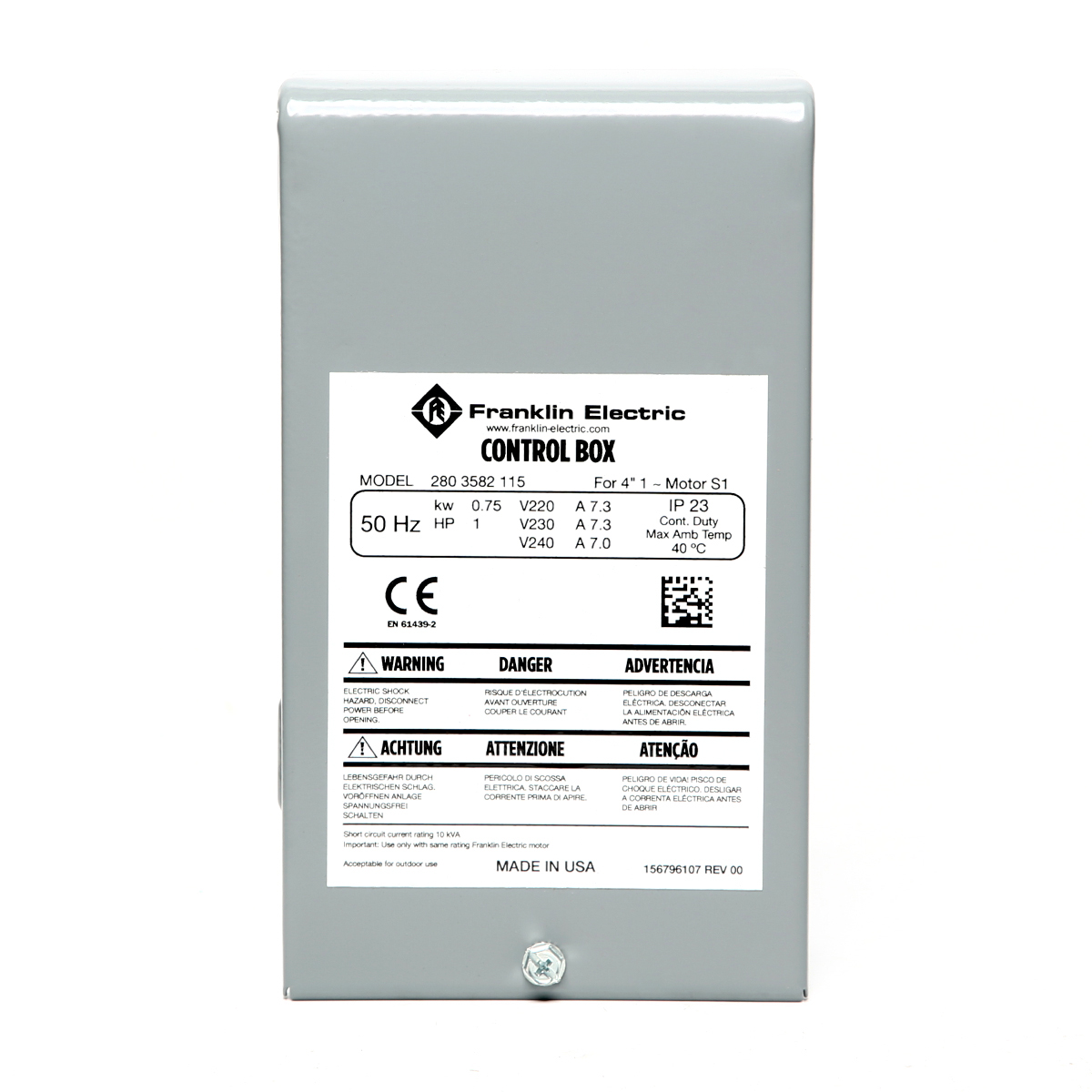สวิตช์คอนโทรล 1 HP 220V 50HZ FRANKLIN ราคา ฿2,640