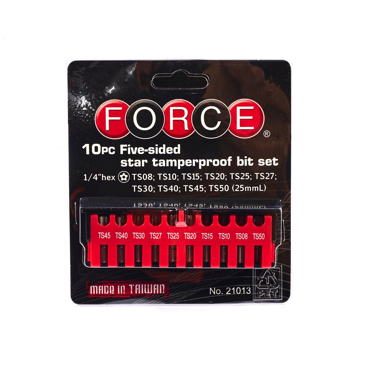 ชุดดอกไขควงหัวจีบแกนกลวง10ชิ้นTS10-TS50 FORCE รุ่น 21013 รูปที่ 3
