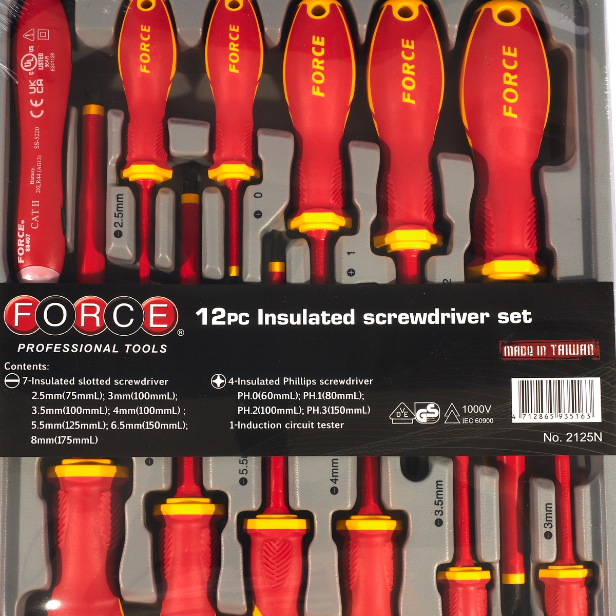 N 12PC ชุดไขควงฉนวนไฟฟ้า 12 ชิ้น FORCE รุ่น 2125 รูปที่ 3