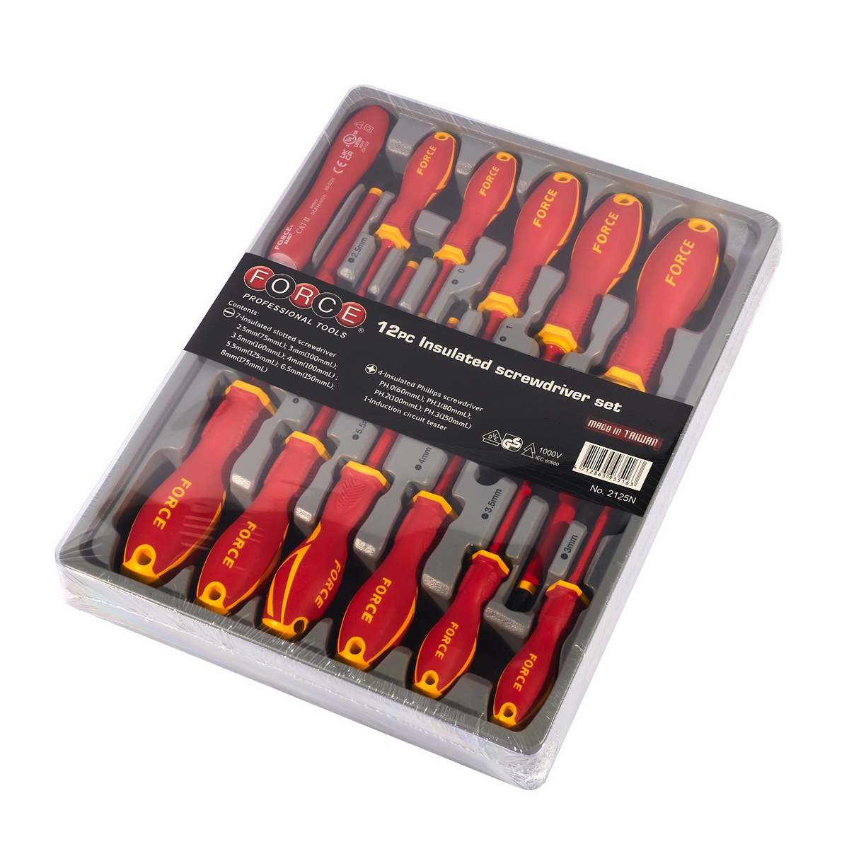 N 12PC ชุดไขควงฉนวนไฟฟ้า 12 ชิ้น FORCE รุ่น 2125 ราคา ฿1,872