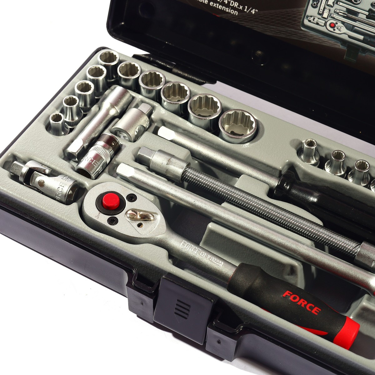 FORCE 1/4" 12PT 31-Piece Socket Set, Metric/Inch, Model 2312 photo 2