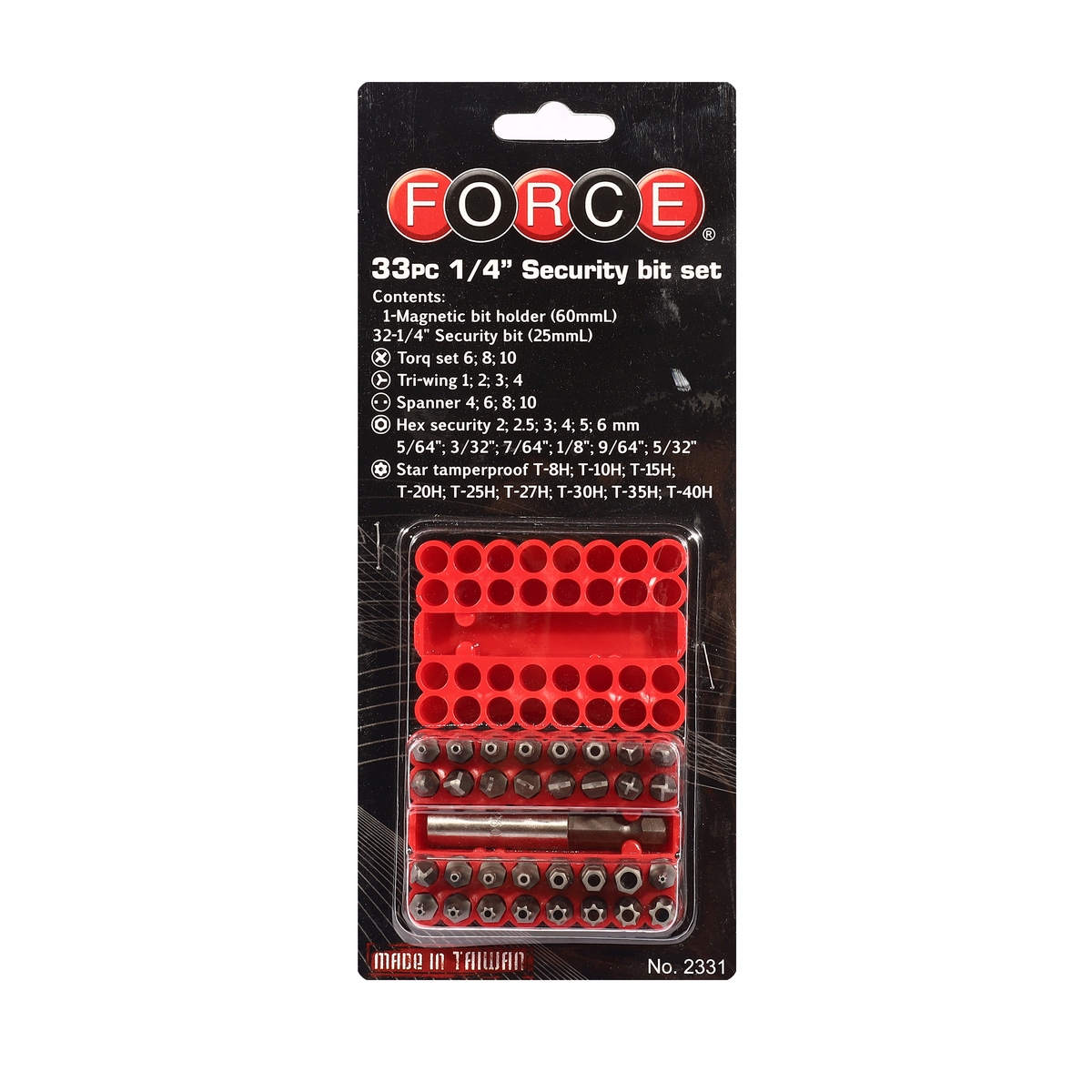 ชุดดอกไขควง1/4" SECURITY BIT 33ชิ้น FORCE รุ่น 2331 รูปที่ 4
