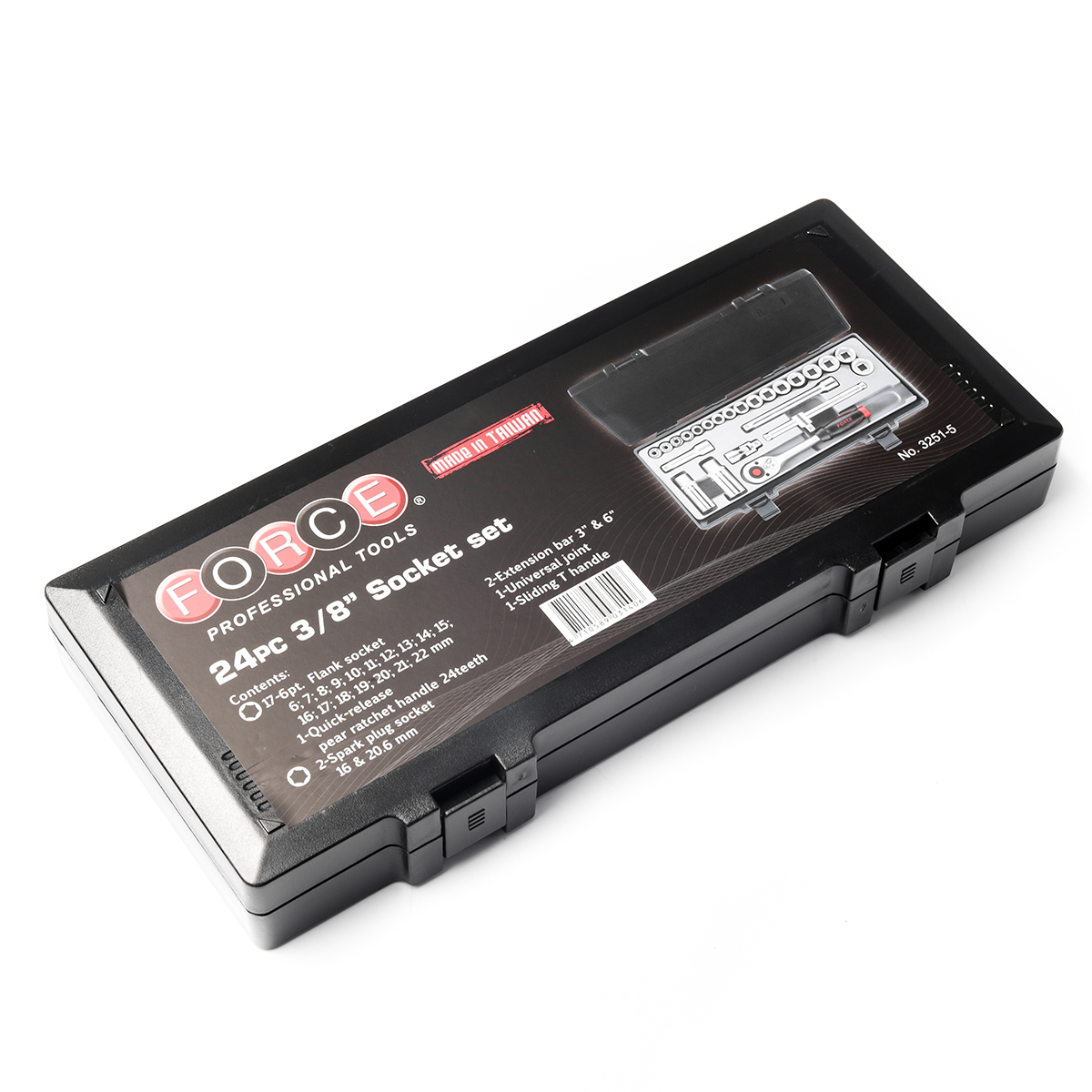ชุดลูกบ็อกซ์ 3/8" 6เหลี่ยม 24ชิ้น FORCE รุ่น 3251-5 รูปที่ 4