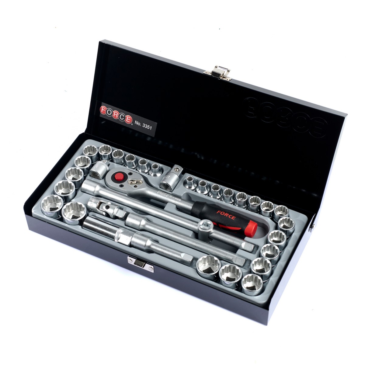 FORCE 3/8" 12PT 35-Piece Socket Set, Metric/Inch, Model 3351 price ฿1,680