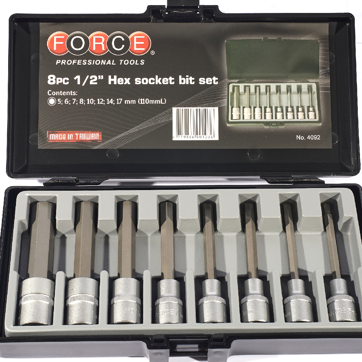 ชุดบ็อกซ์เดือย8ชิ้น1/2" 6PT. 110MML FORCE รุ่น 4092 รูปที่ 2