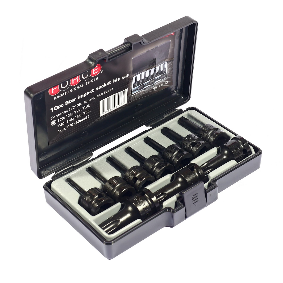 ชุดบ็อกหัวจีบเดือยดำ1/2" 10ชิ้น FORCE รุ่น 41013 ราคา ฿1,344