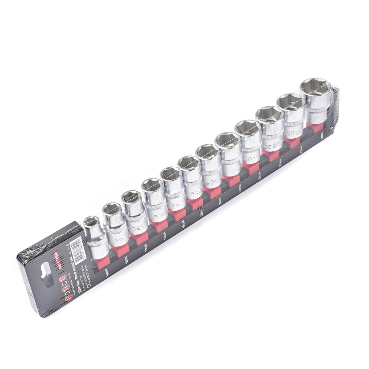 FORCE 12-Piece 1/2" 6-Point Socket Set 10-24mm, Model 4125 price ฿636