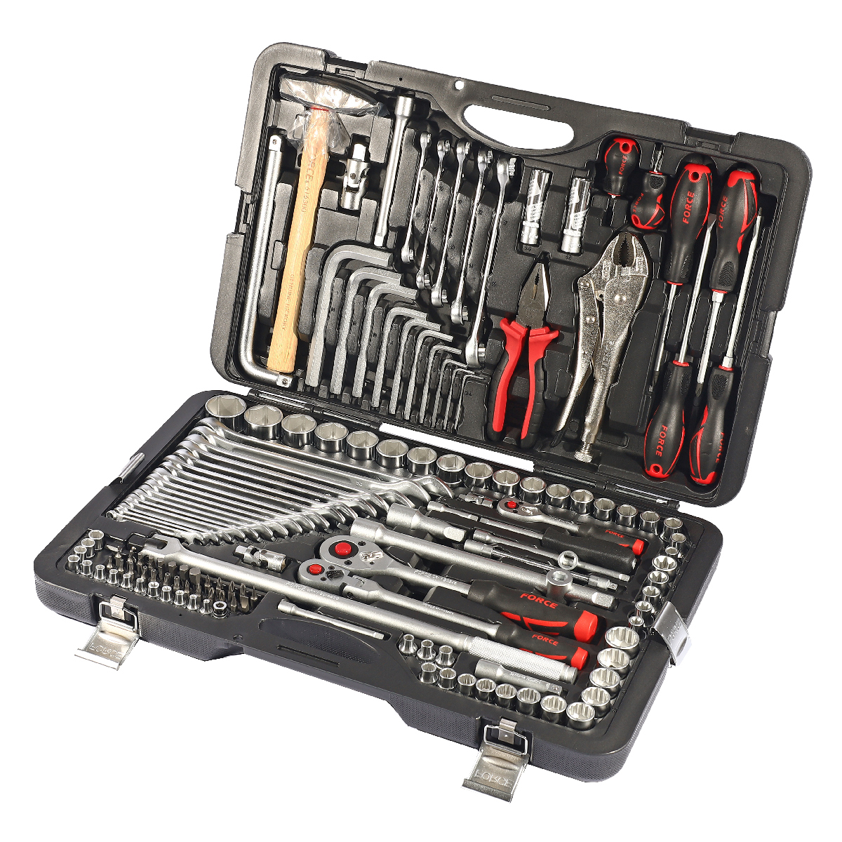 ชุดลูกบ็อกซ์+TOOL 1/4",3/8",1/2" 142ชิ้น FORCE รุ่น 41421 ราคา ฿9,612