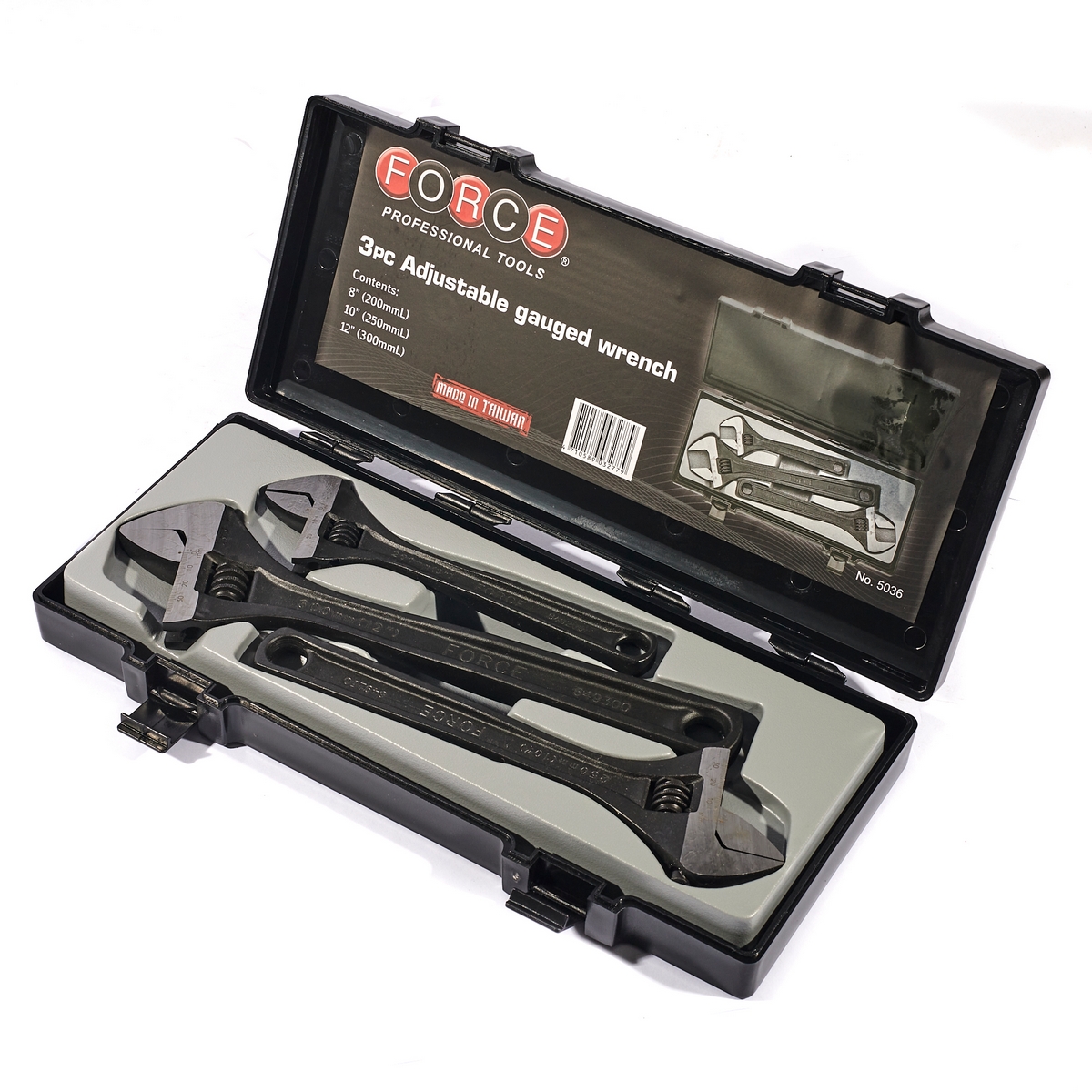 ประแจเลื่อน 3 ชิ้น ขนาด 8,10,12" FORCE รุ่น 5036 ราคา ฿3,060