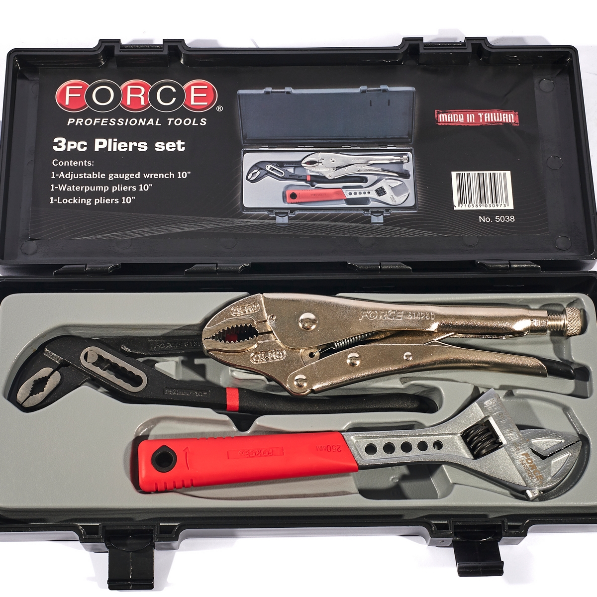 ประแจเลื่อน,คีมล็อค,คีมคอเลื่อน 10" FORCE รุ่น 5038 รูปที่ 2