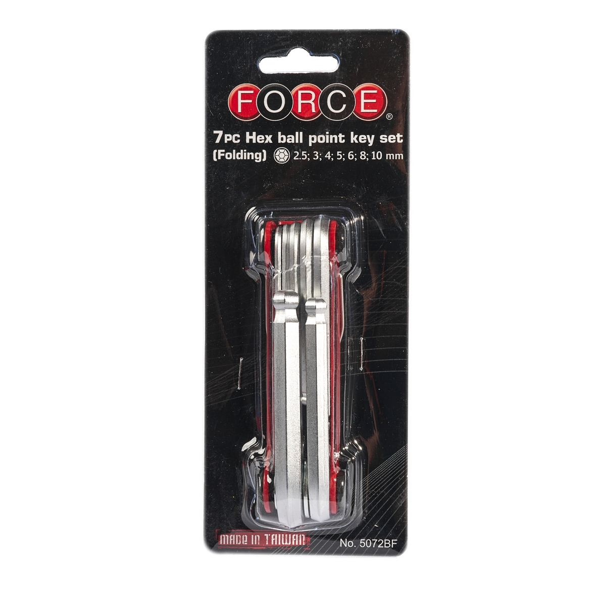 ชุดประแจ 6 เหลี่ยม+บอล 7 ชิ้น พับได้ FORCE รุ่น 5072BF รูปที่ 4