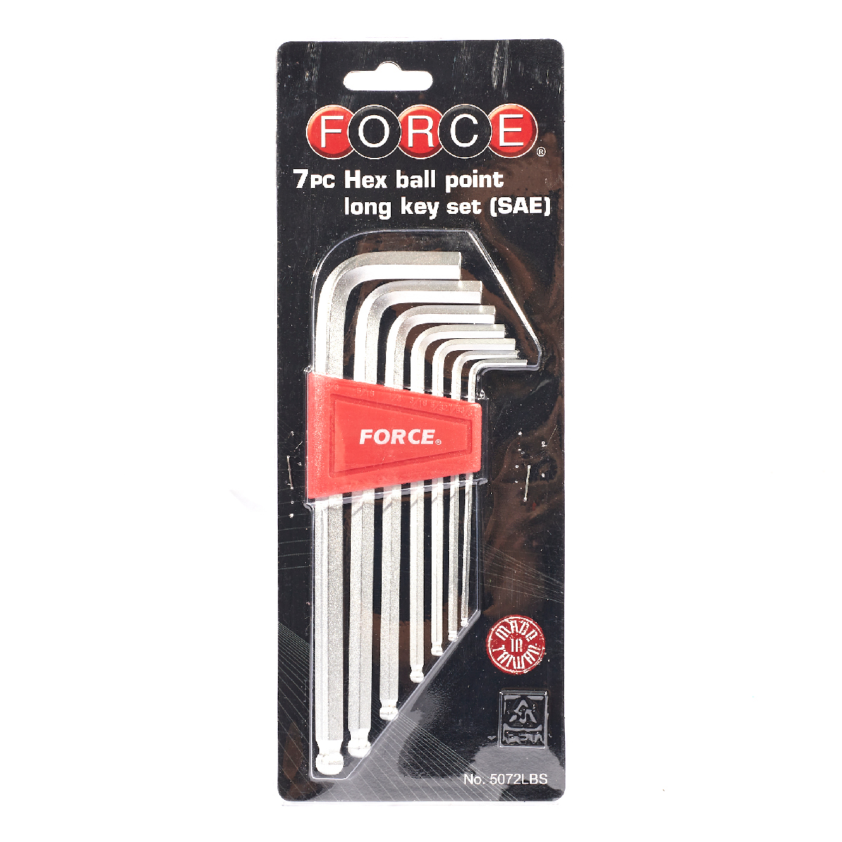 ชุดประแจ L HEX+BALL 7 ชิ้น (นิ้ว) FORCE รุ่น 5072LBS รูปที่ 5