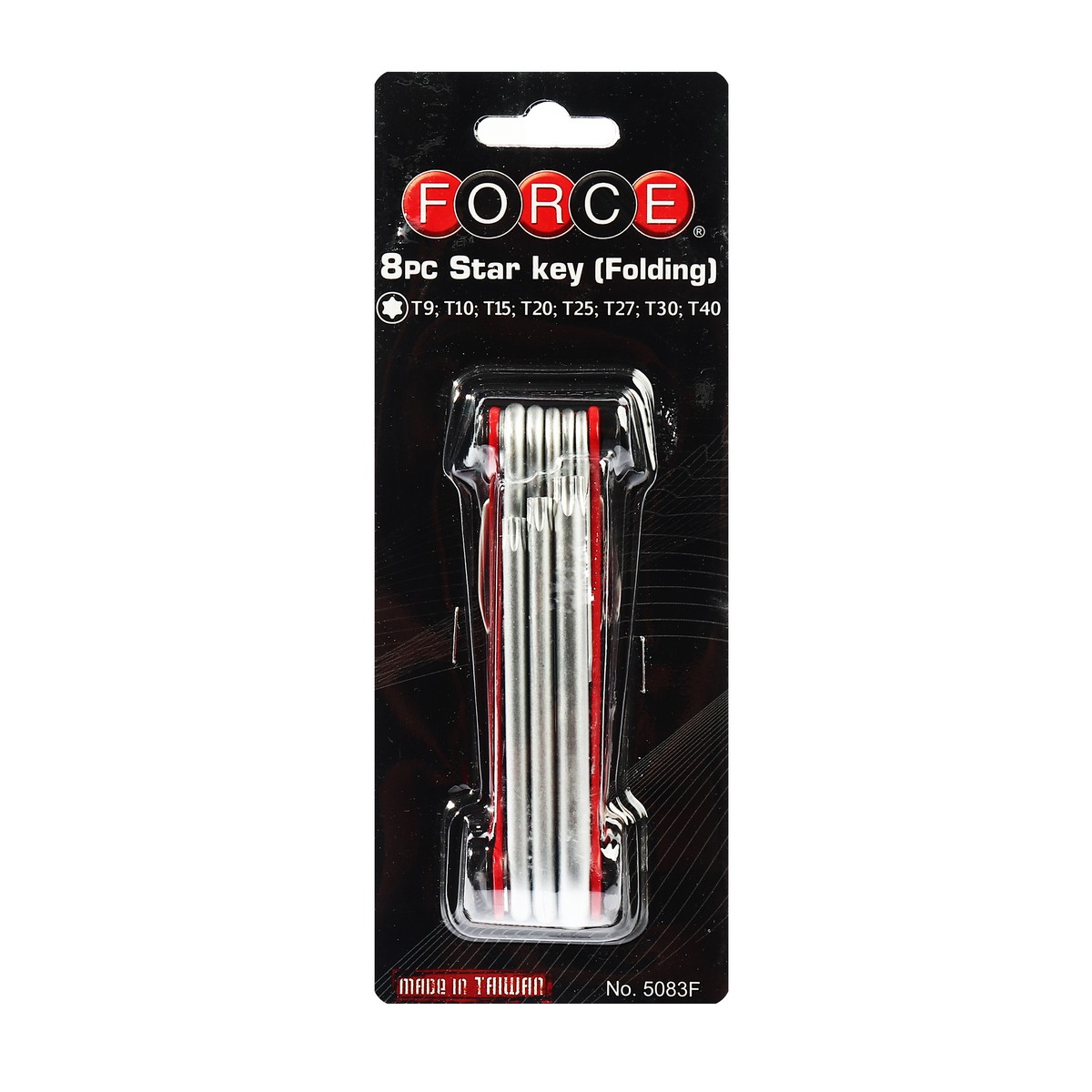 FORCE Folding Torx Key Set T9-T40, Model 5083F photo 4