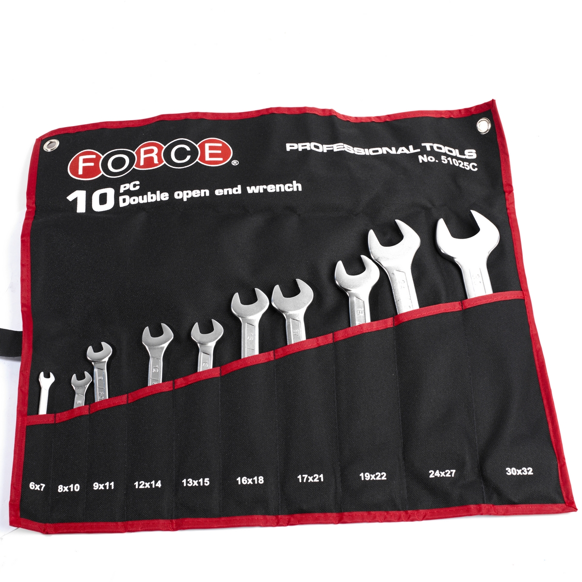 ชุดประแจปากตาย 2 ข้าง 10 ชิ้น ซองผ้า FORCE รุ่น 51025C รูปที่ 2