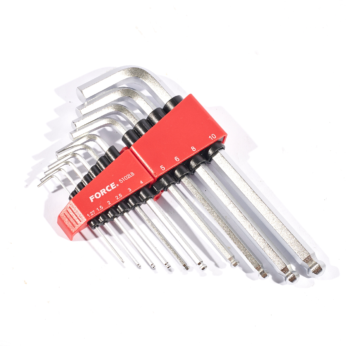 ชุดประแจแอลหัวบอลยาว 10 ชิ้น FORCE รุ่น 5102LB ราคา ฿560