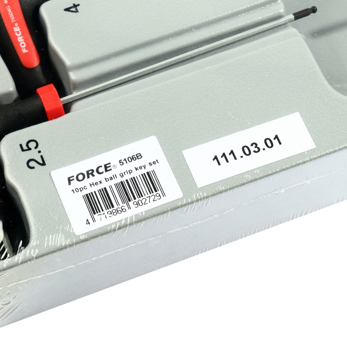ชุดประแจหกเหลี่ยม+บอล 10 ชิ้น ถาด PVC FORCE รุ่น 5106B รูปที่ 3