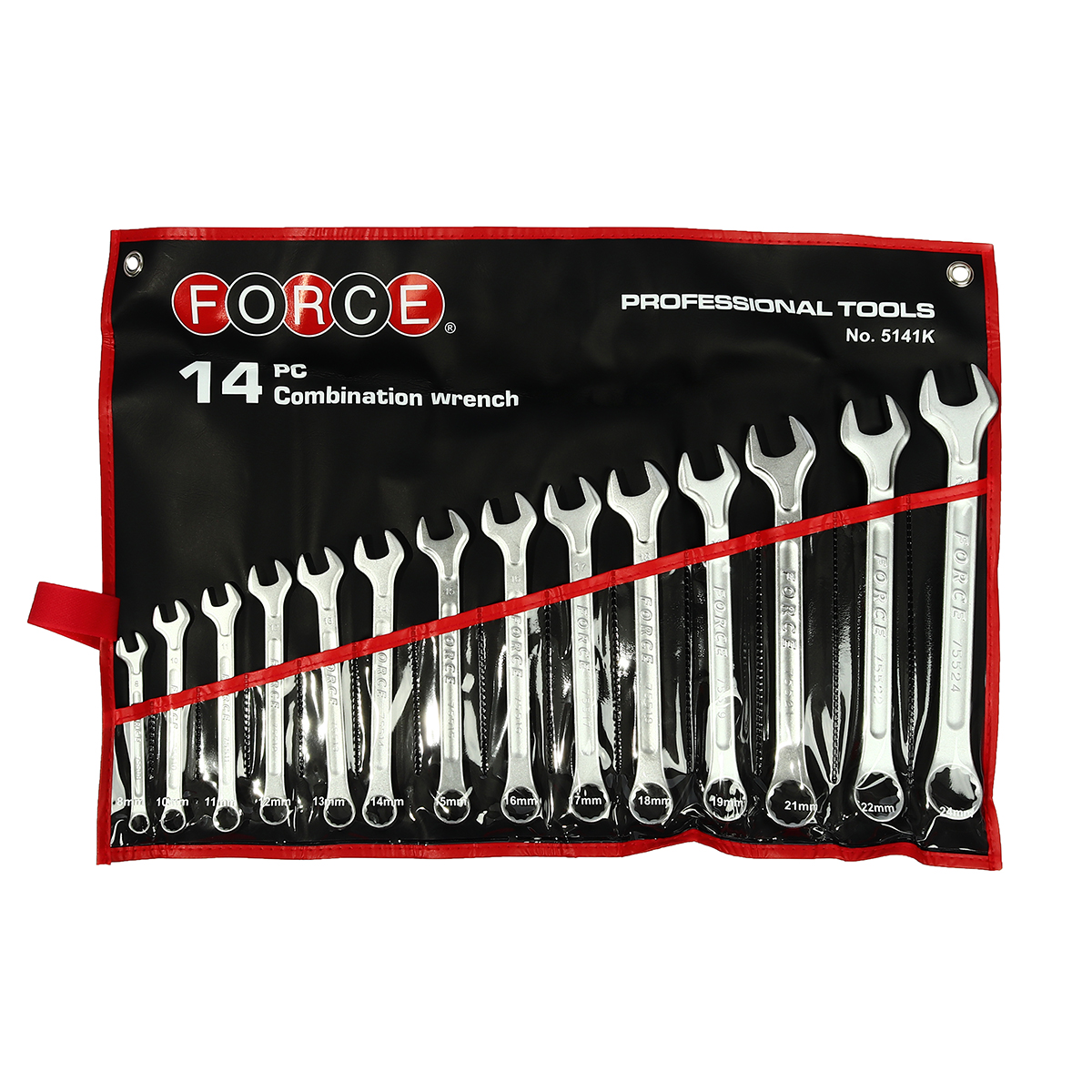 ชุดประแจแหวน 14 ชิ้น 8-24 มม. ซองหนัง FORCE รุ่น 5141K ราคา ฿2,680