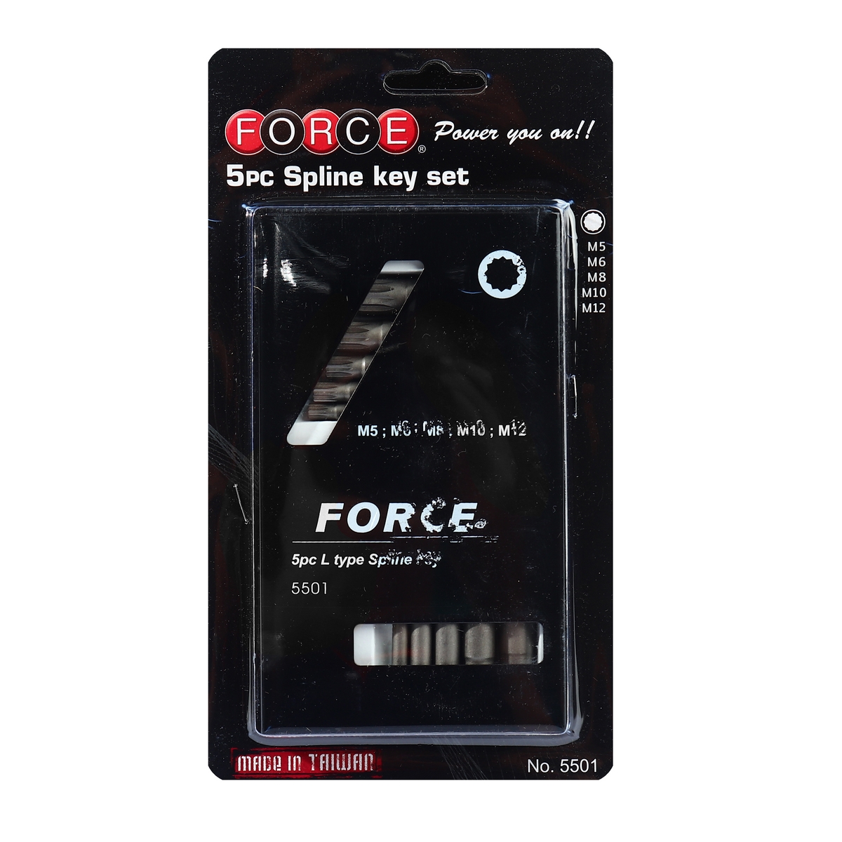 ชุดประแจ หัว SPLINE เบอร์ M5-M12 FORCE รุ่น 5501 ราคา ฿518