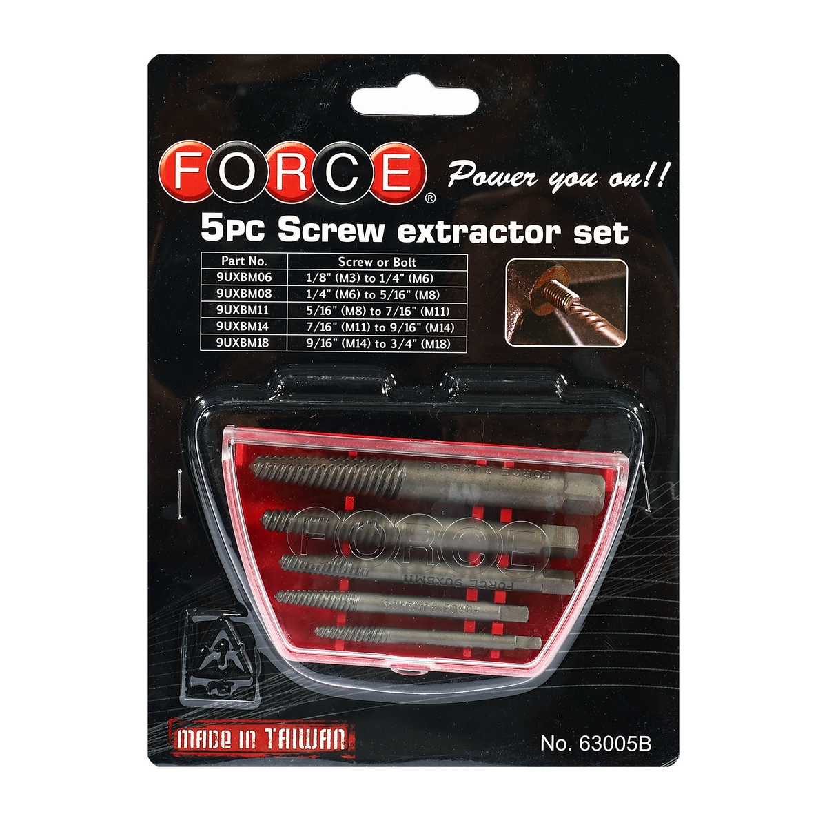 FORCE 断丝取出器5件套 黑杆 型号 63005B 价格 ฿288