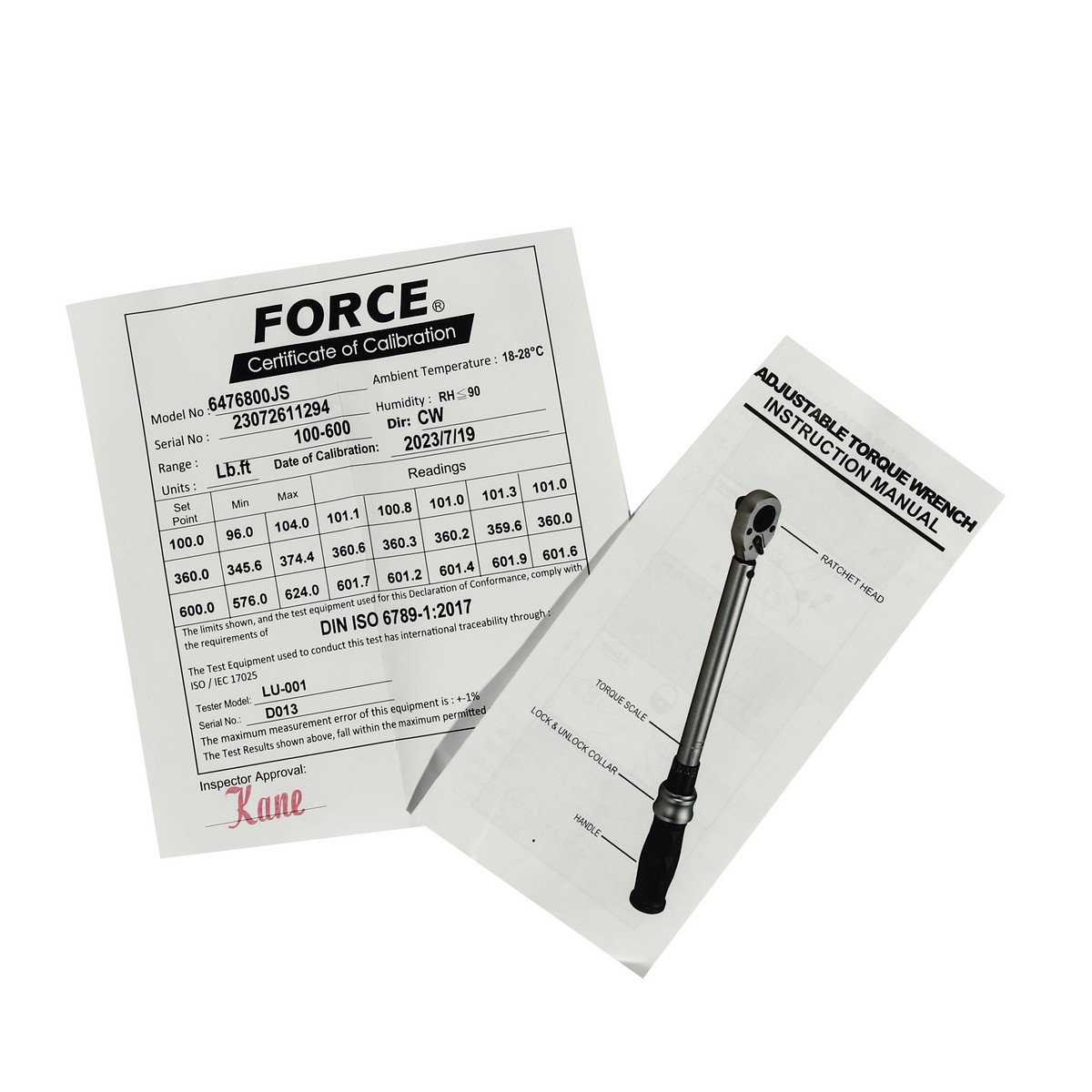 ประแจทอร์ค 100-600FTLB ด้ามดำ 3/4" FORCE รุ่น 6476800JS รูปที่ 5