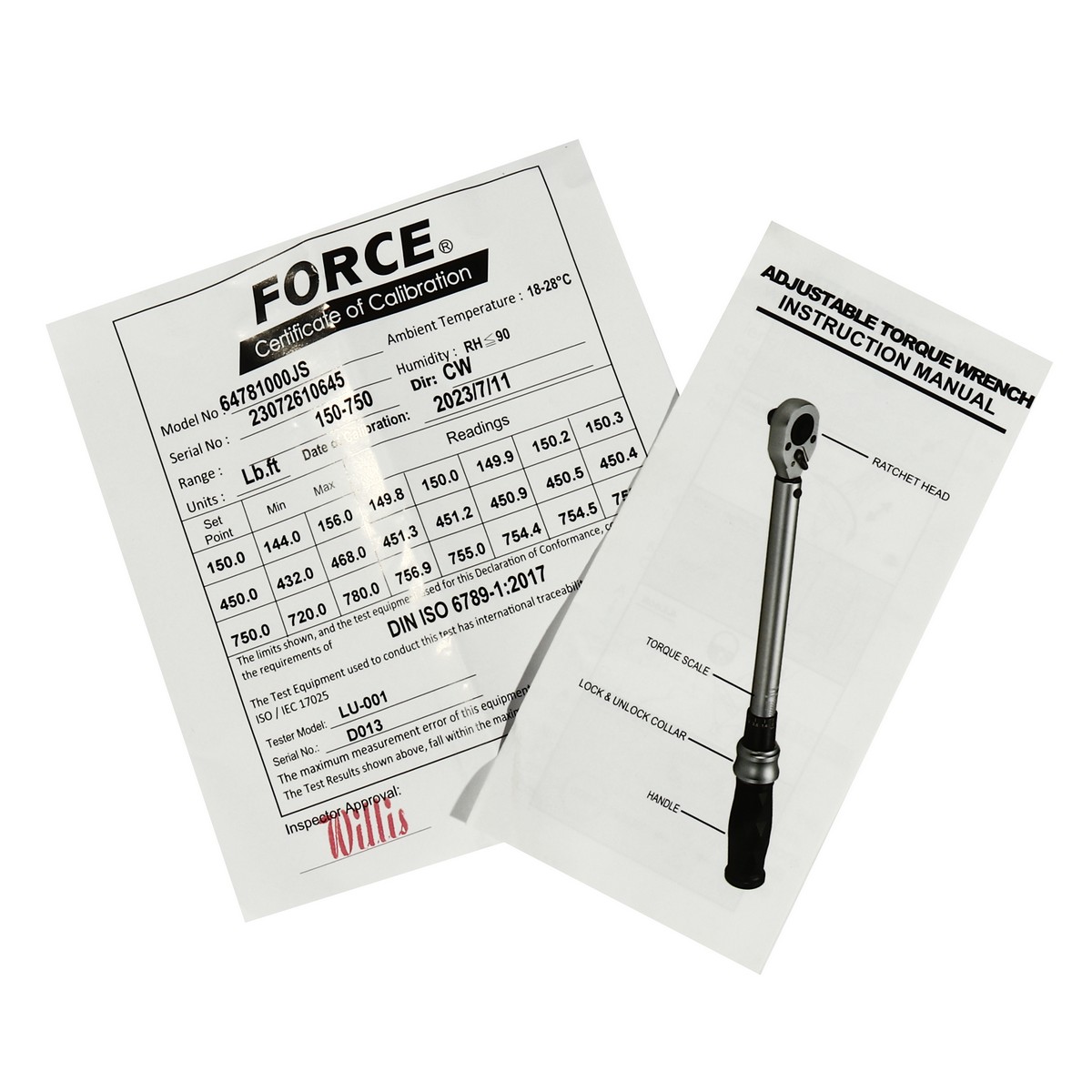 ประแจทอร์ค 150-750FTLB ด้ามดำ 1" FORCE รุ่น 64781000JS รูปที่ 5