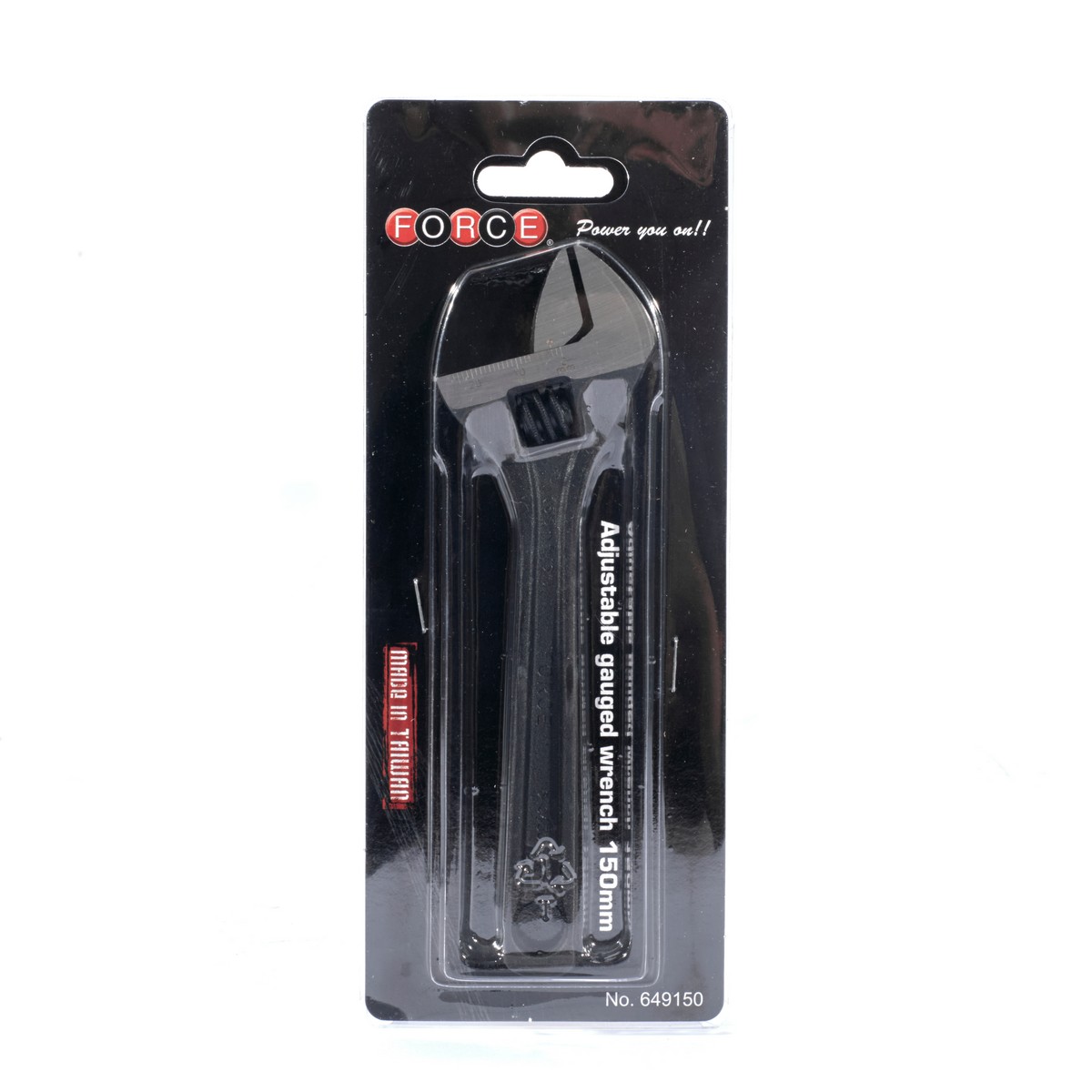 FORCE Black-Plated Adjustable Wrench 6", Max. Opening 20 mm, Model 649150 photo 5