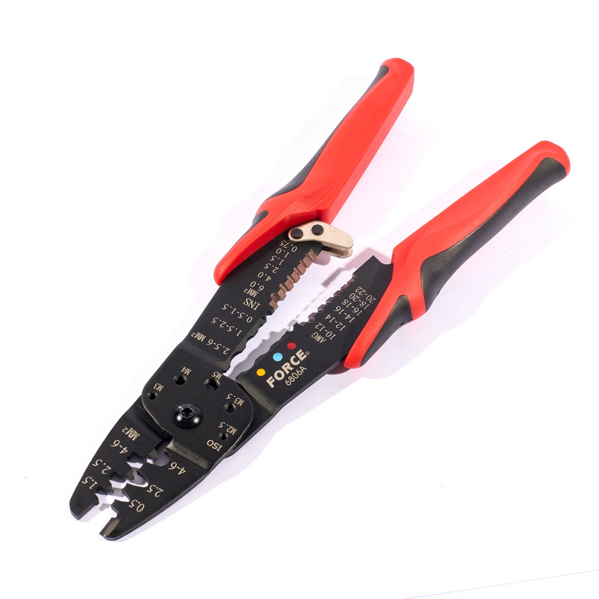 A คีมปอกสายไฟ10-20AWG L245มม ด้ามแดง FORCE รุ่น 6806 ราคา ฿660