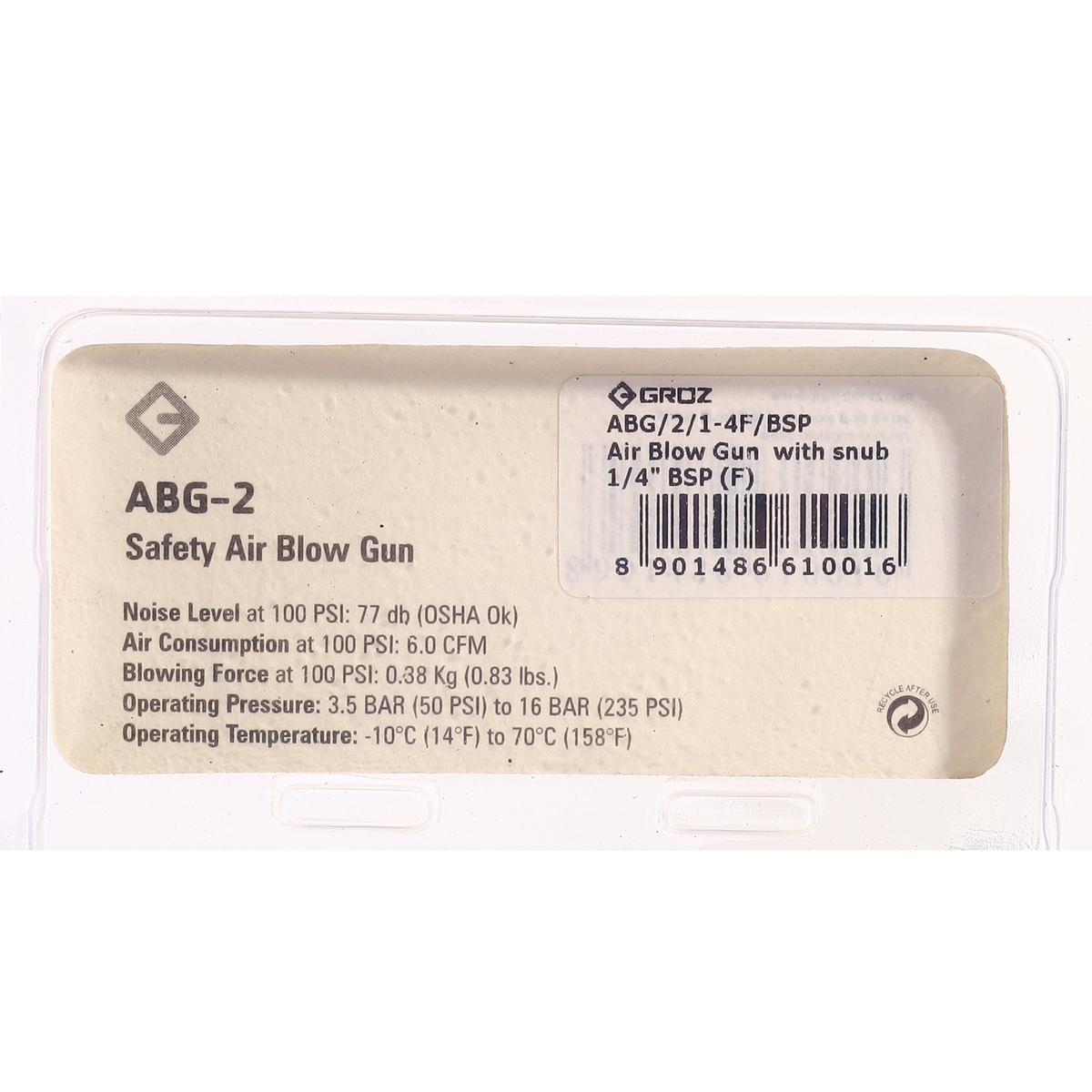 ปืนลมด้ามไนลอน114MM/16บาร์ GROZ รุ่น ABG/2/1-4F/BSP รูปที่ 3