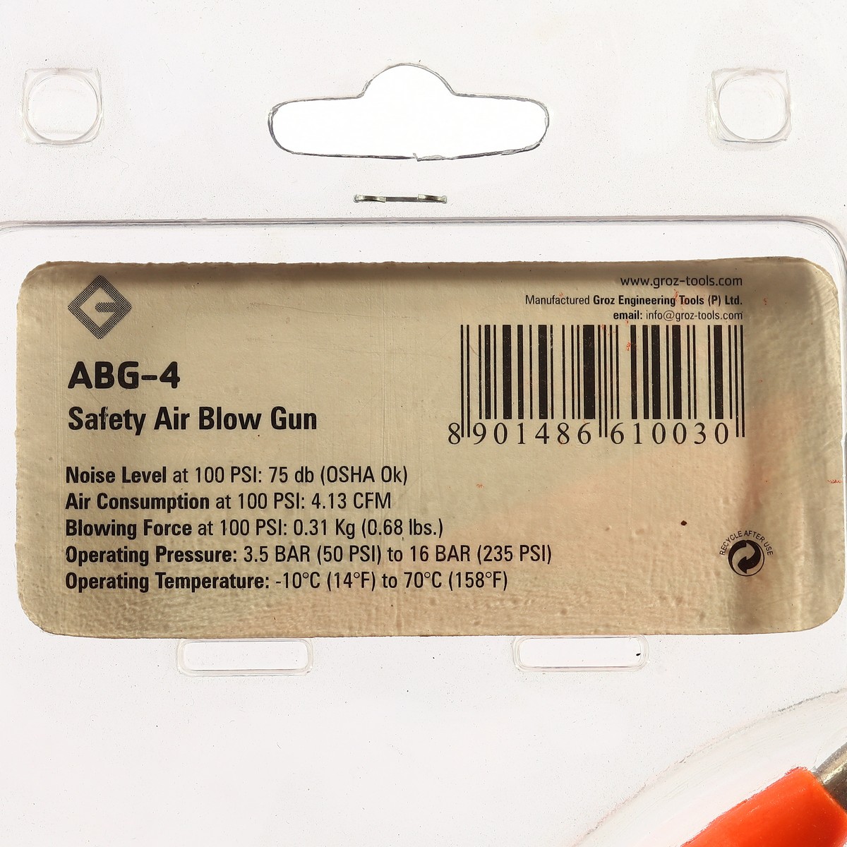 ปืนลมด้ามไนลอน140MM/16บาร์ GROZ รุ่น ABG/4/1-4F/BSP รูปที่ 4
