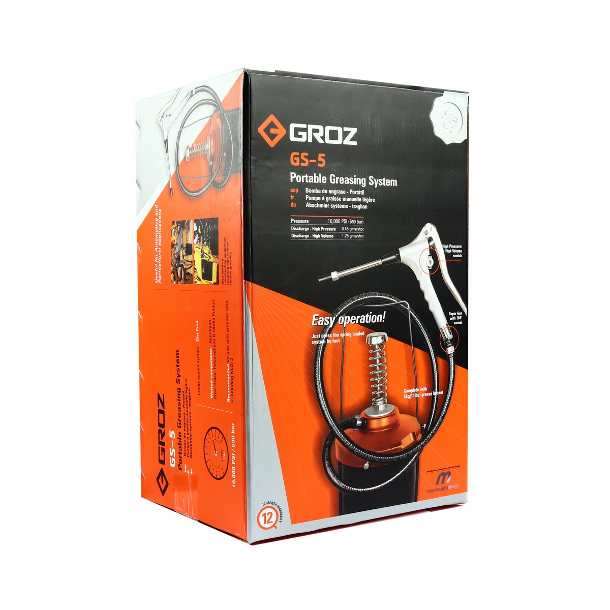 ถังอัดจาระบี 5 ก.ก. (ใช้เท้า) GROZ รุ่น GS-5 รูปที่ 5
