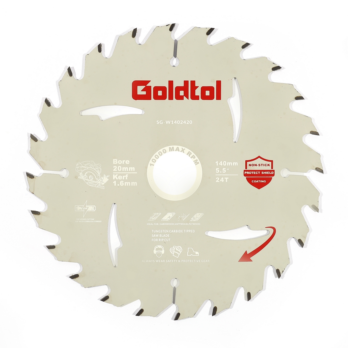ใบเลื่อยวงเดือนตัดไม้5.5"X24T CORDLESS โกล์ด ทู ราคา ฿156
