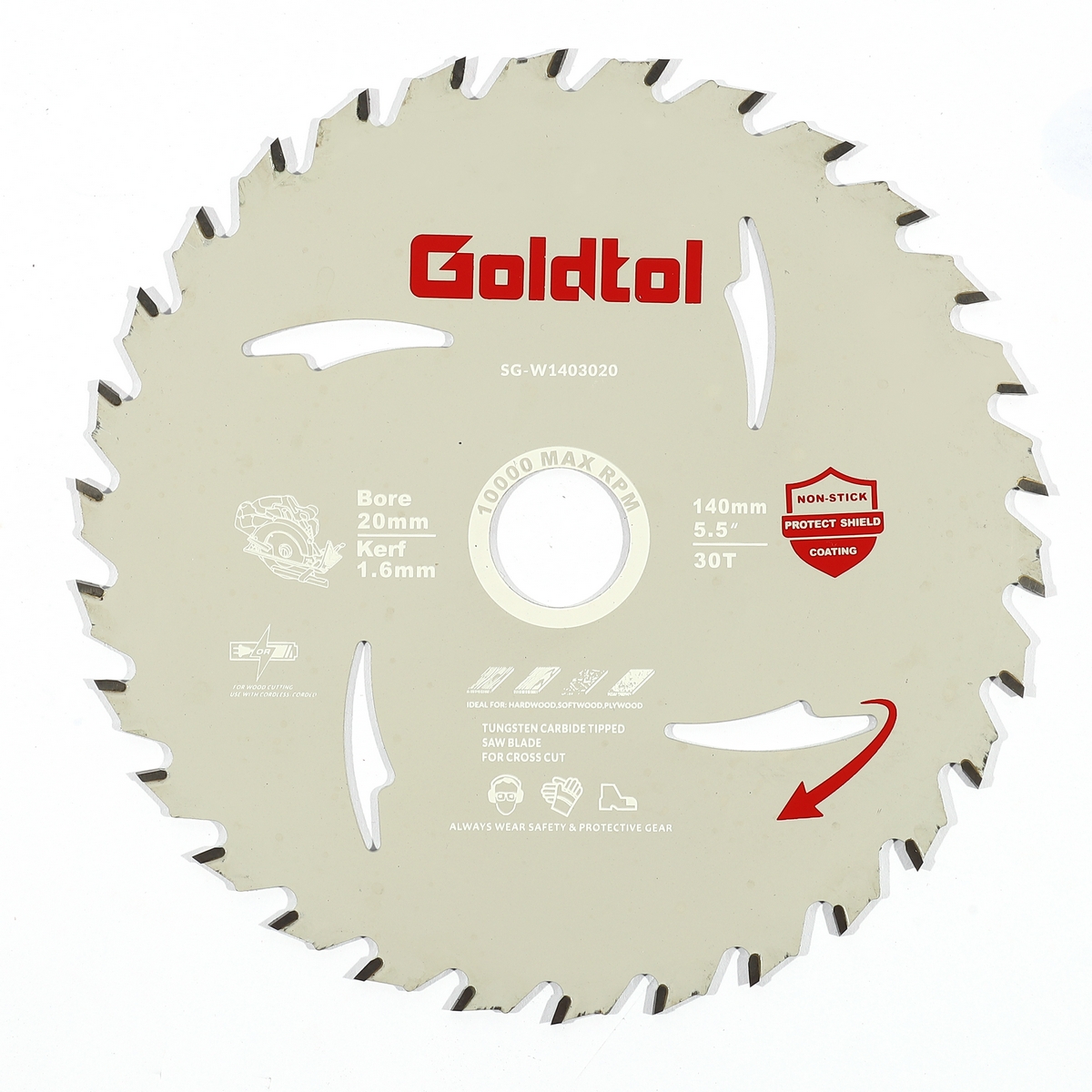 ใบเลื่อยวงเดือนตัดไม้5.5"X30T CORDLESS โกล์ด ทู ราคา ฿174