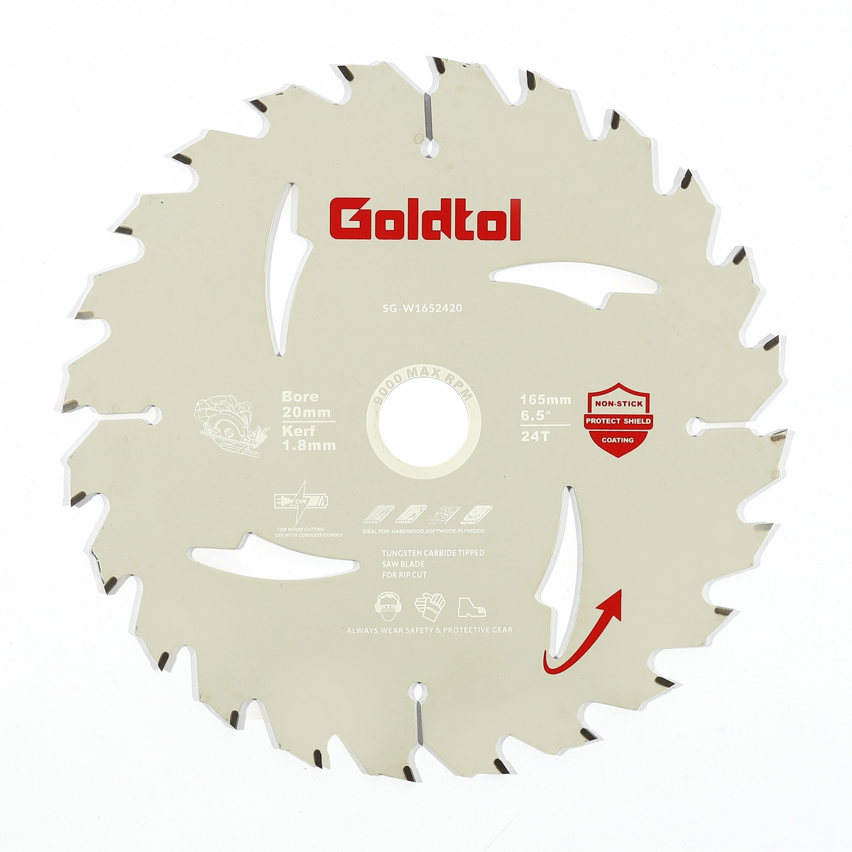 ใบเลื่อยวงเดือนตัดไม้6.5"X24T CORDLESS โกล์ด ทู ราคา ฿186