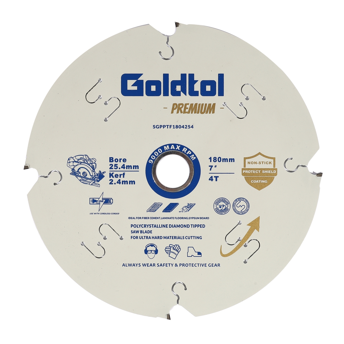 ใบเลื่อยตัดไฟเบอร์ซีเมนต์ 7"X4T PCD โกล์ด ทู ราคา ฿1,140