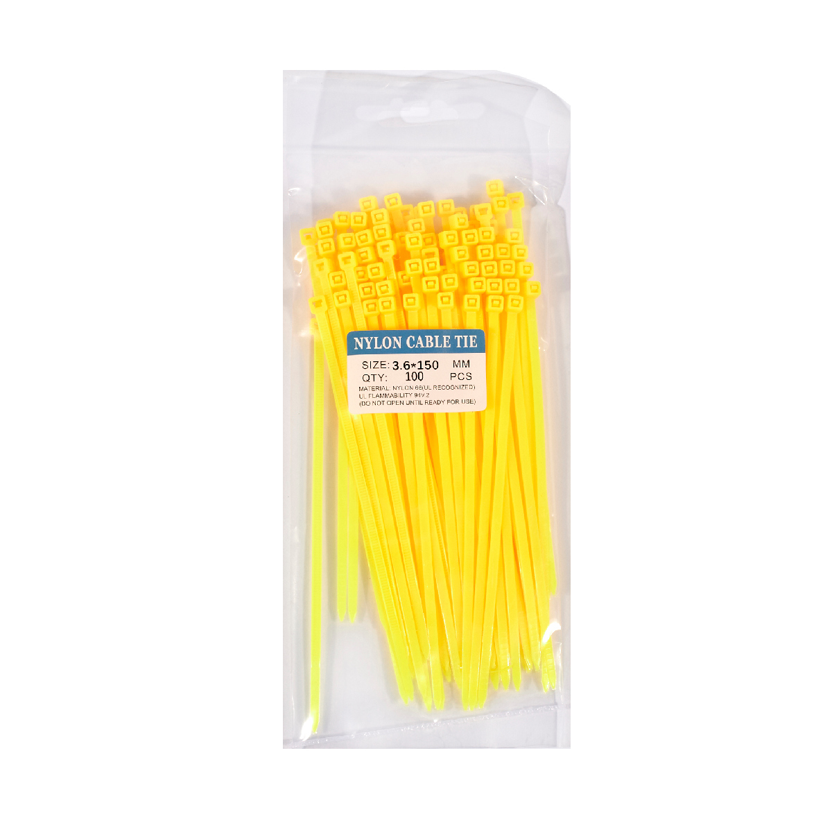 เคเบิ้ลไทร์6"เหลือง(3.6X150)100PC แฮนด์ซั่ม รุ่น NCY3615 ราคา ฿18