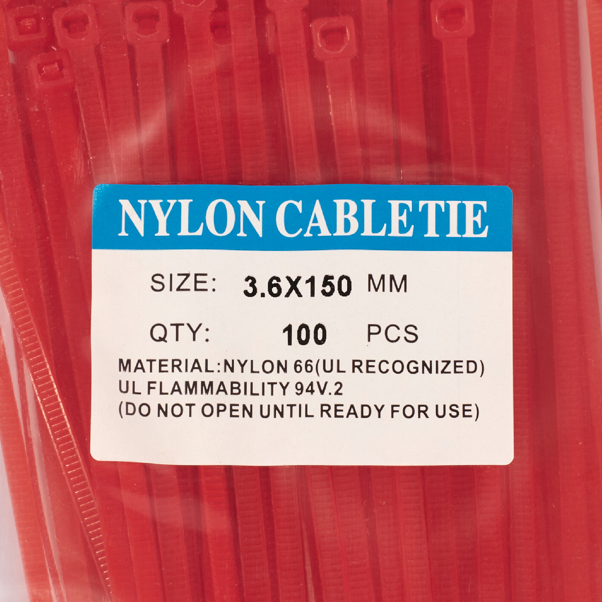 เคเบิ้ลไทร์6"แดง(3.6X150)100PCS แฮนด์ซั่ม รุ่น NCR3615 รูปที่ 2