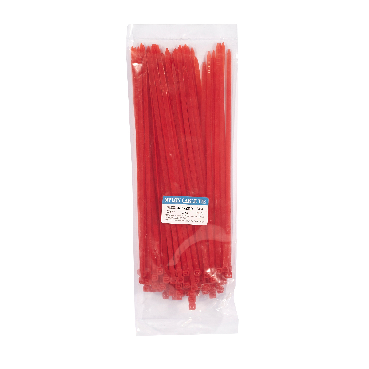เคเบิ้ลไทร์10"แดง(4.7X250)100PCS แฮนด์ซั่ม รุ่น NCR4725 ราคา ฿36